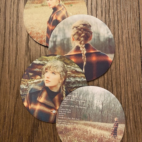 Set of 4 | 4” Evermore Era Themed Coasters | Taylor Swift | Swiftie Merch - Picture 1 of 1